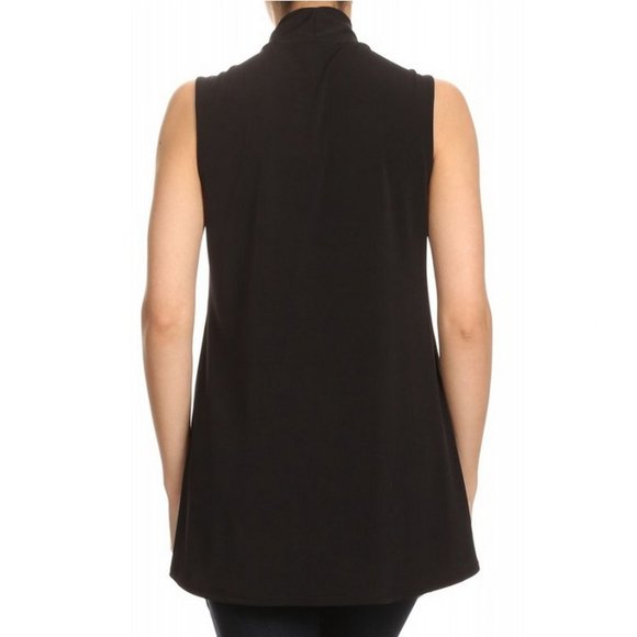 Ariella Grommet Detail Scarf Top, Black - Picture 5 of 5